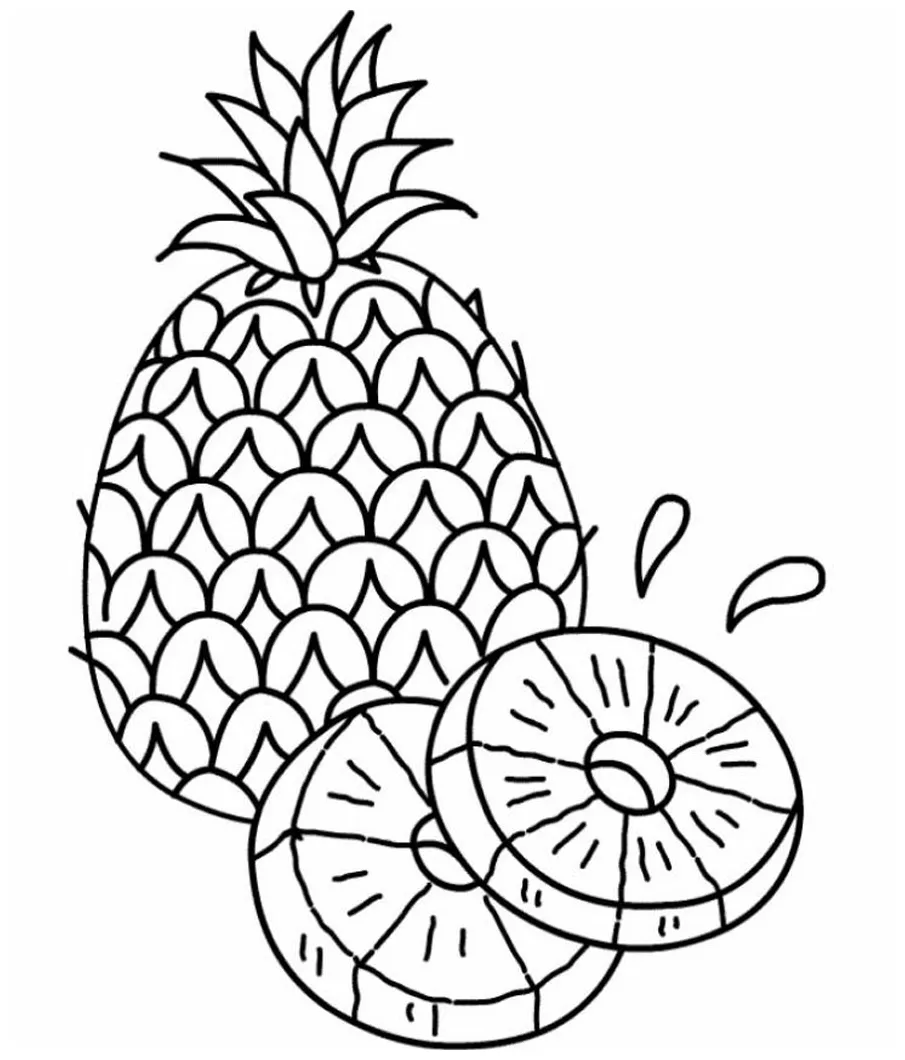 √15+ gambar mewarnai buah nanas untuk tk dan sd marimewarnai