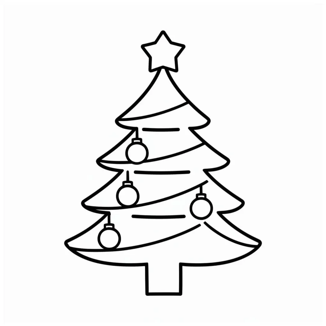 Pohon natal yang dapat dicetak sederhana