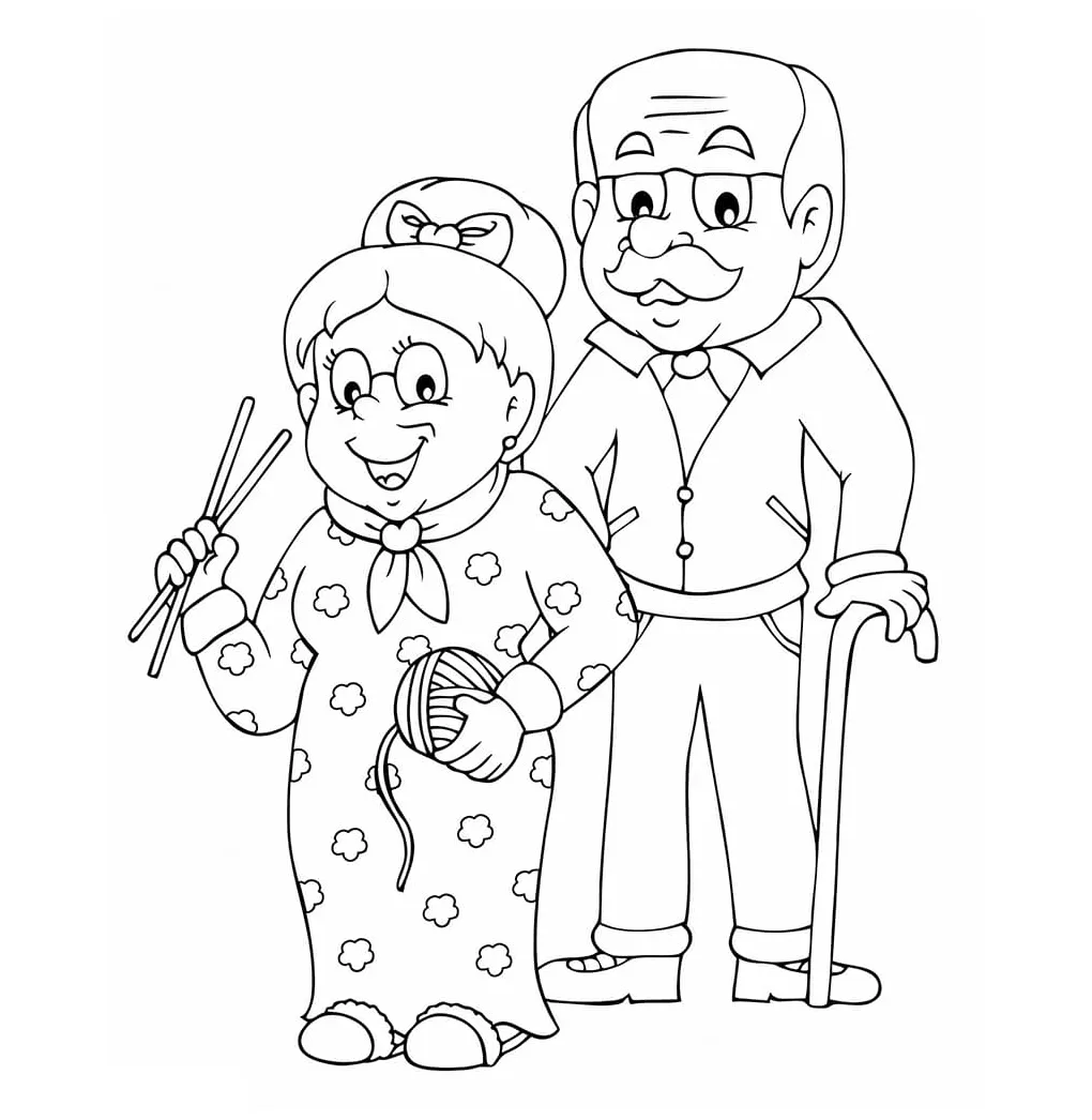 Menggambar kakek-nenek
