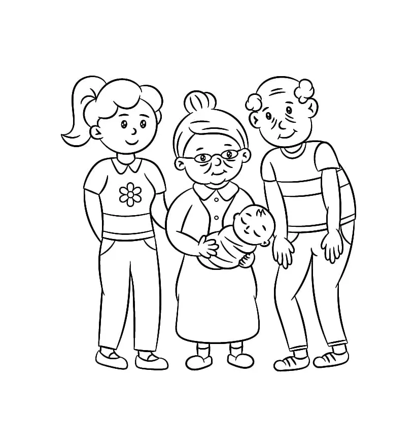Nenek menggendong bayi kecil