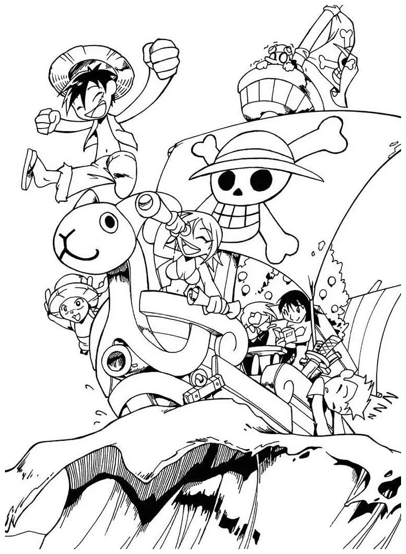 Chibi luffy dan timnya