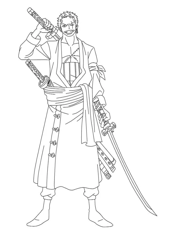 Zoro memegang pedang