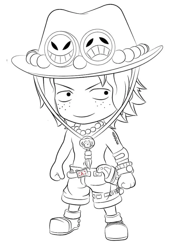Chibi ace tersenyum