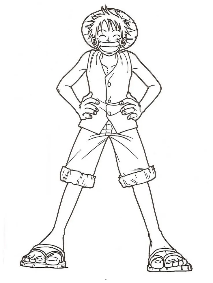 Luffy lucu berdiri