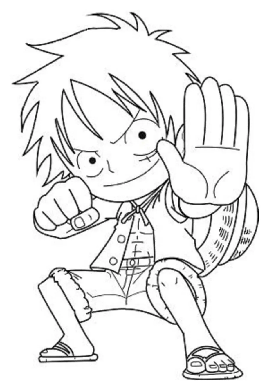 Chibi luffy tersenyum