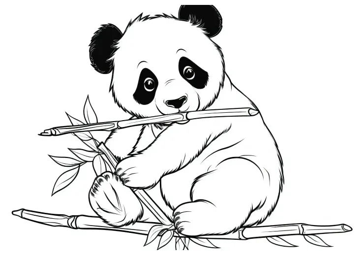Unduh gambar panda untuk diwarnai secara gratis