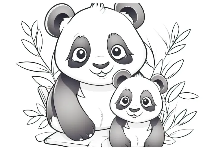 Unduh gambar panda untuk diwarnai secara gratis