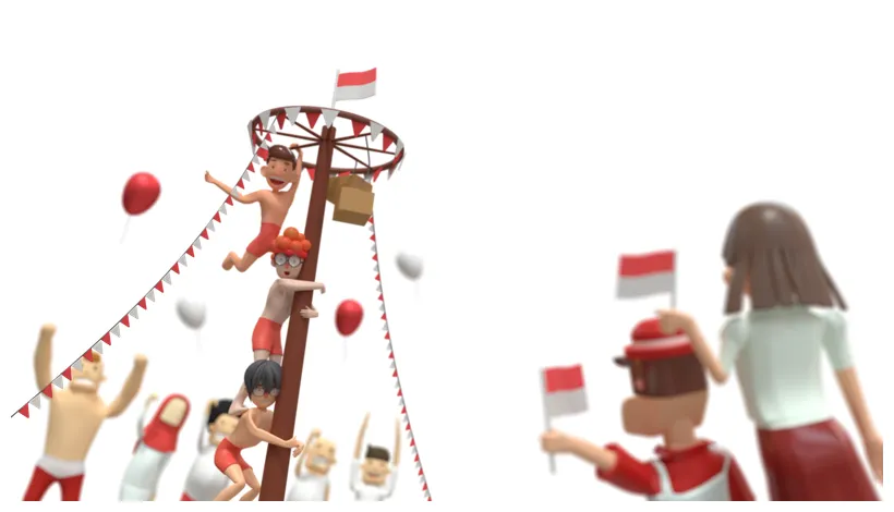 24 panjat pinang game 3d illustrations free in png, blend, fbx, gltf