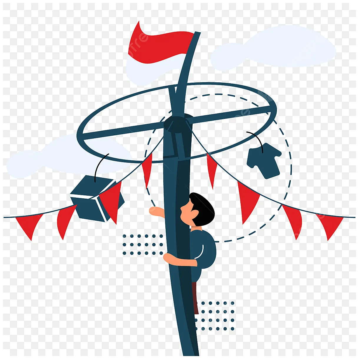 Panjat pinang vector, panjat pinang, competition, people illustration