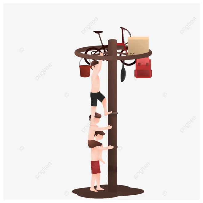 Panjat pinang flat, flat, panjat pinang, design png transparent clipart