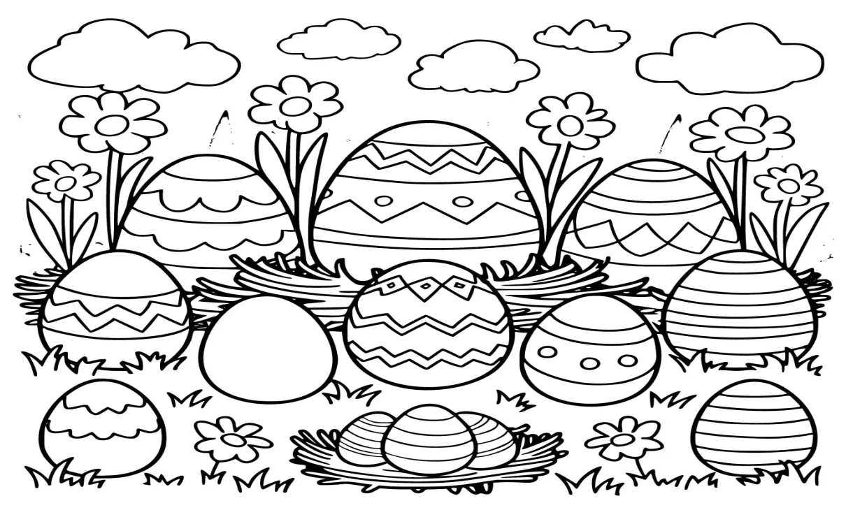 Telur paskah dan bunga