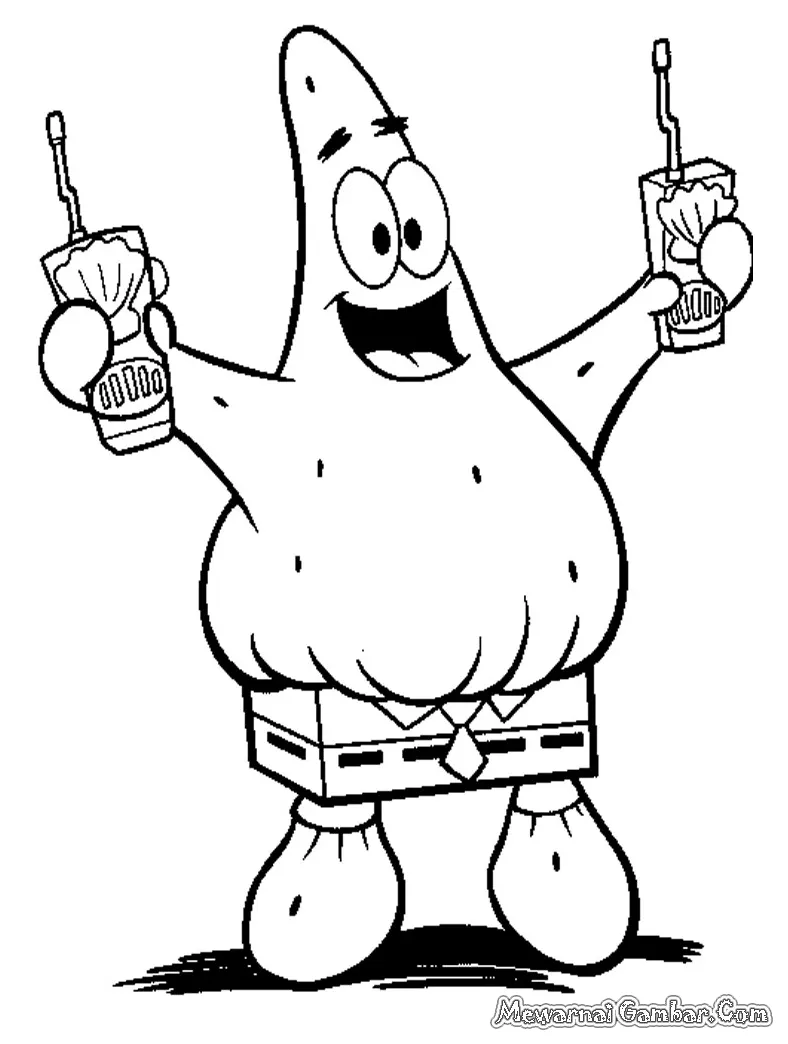 Gambar patrick star untuk diwarnai mewarnai gambar