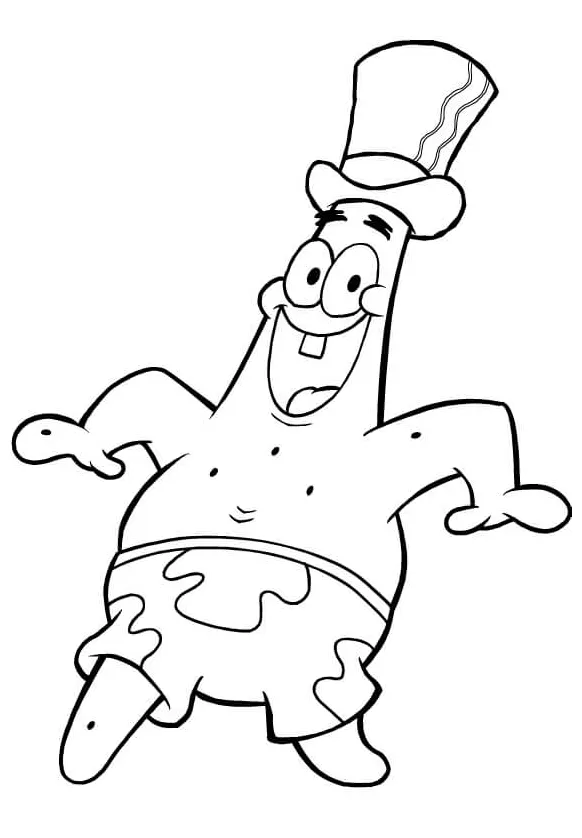 Patrick star dengan topi