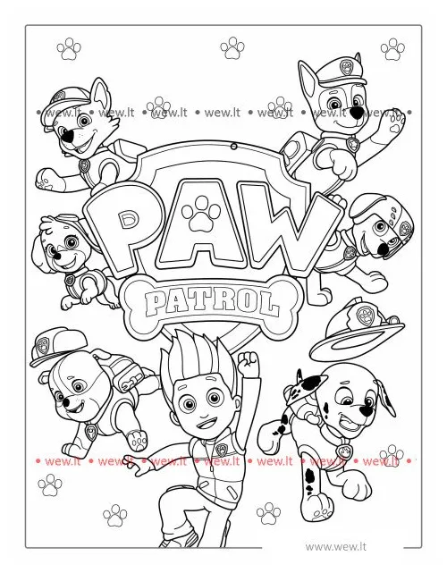 Paw patrol untuk mewarnai foto #4 wew.lt