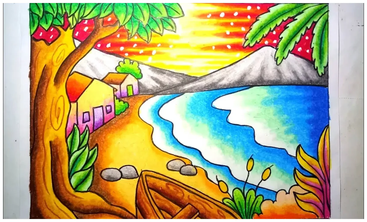 Gambar dengan crayon gambar