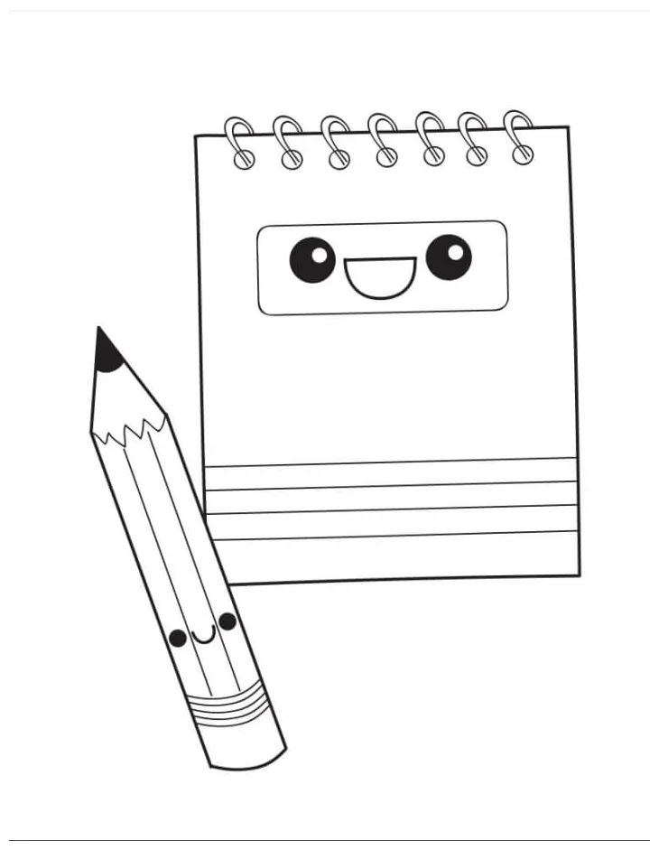 Pensil kartun dan buku