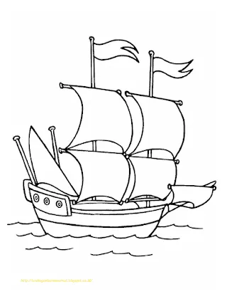 Mewarnai perahu mewarnai gambar