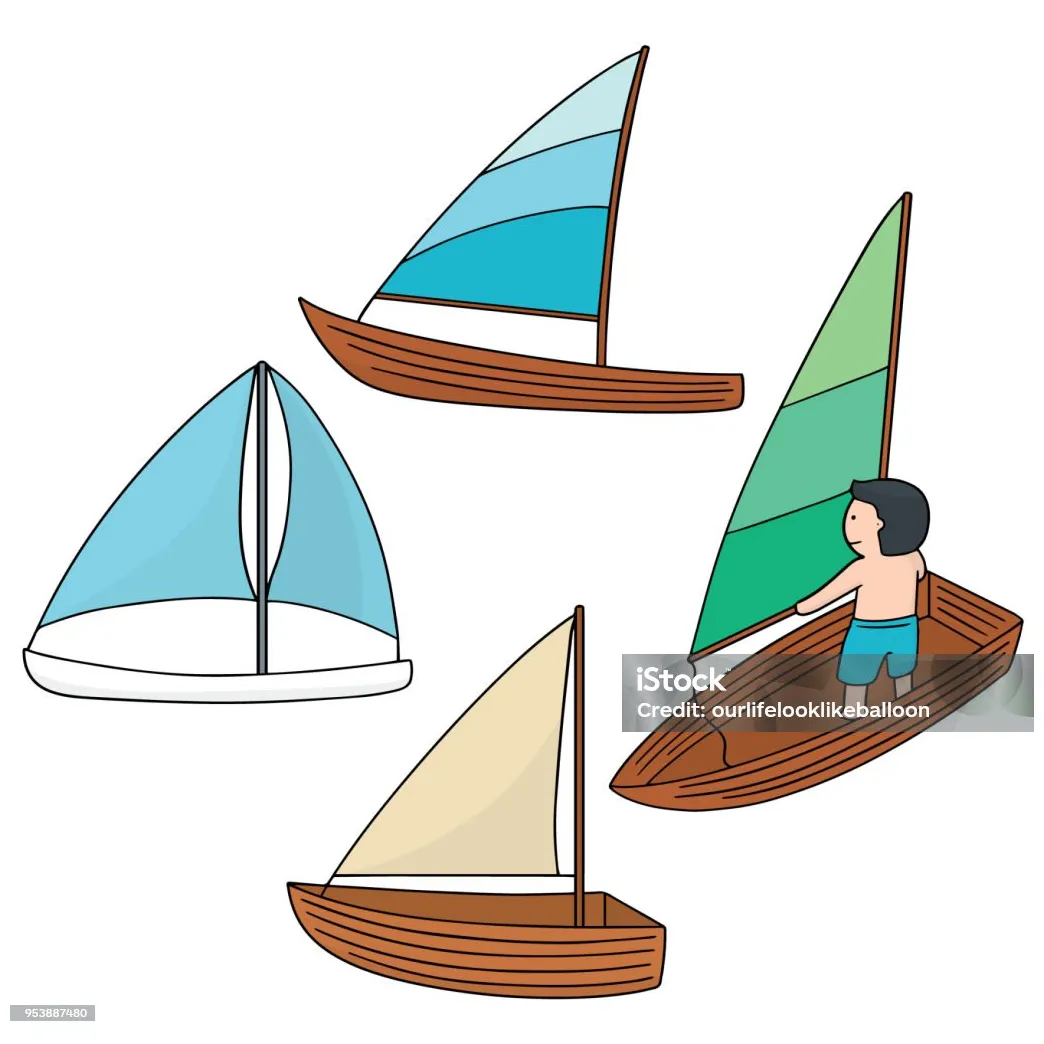 Perahu layar ilustrasi stok unduh gambar sekarang air, angin
