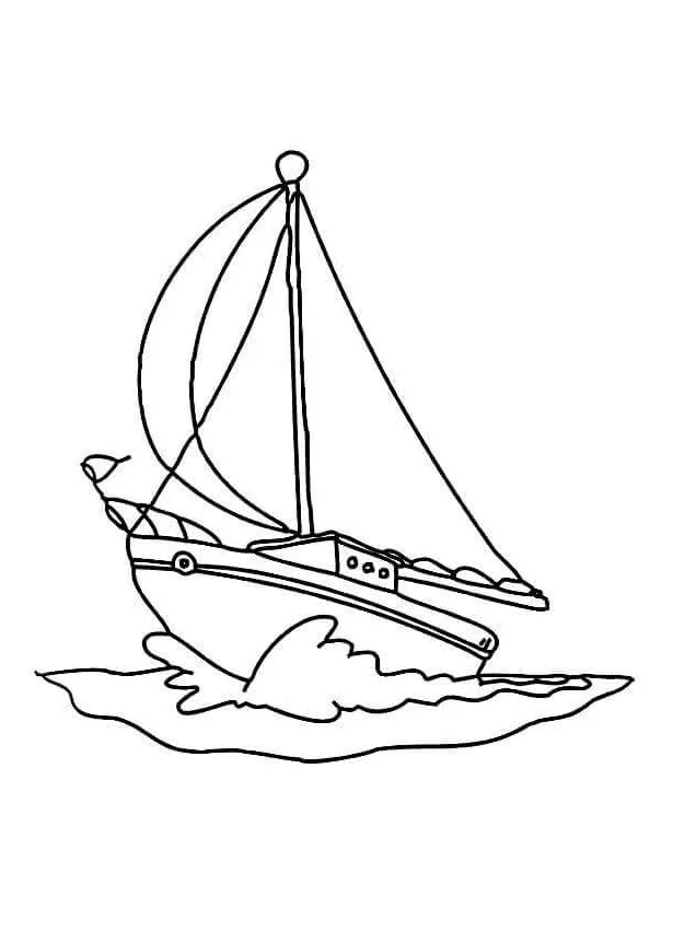 Perahu layar dengan ombak