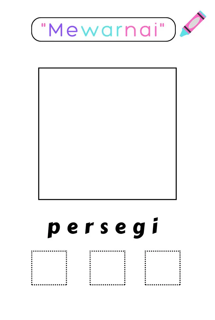 Mewarnai dan menebalkan persegi warna, buku balita, melatih