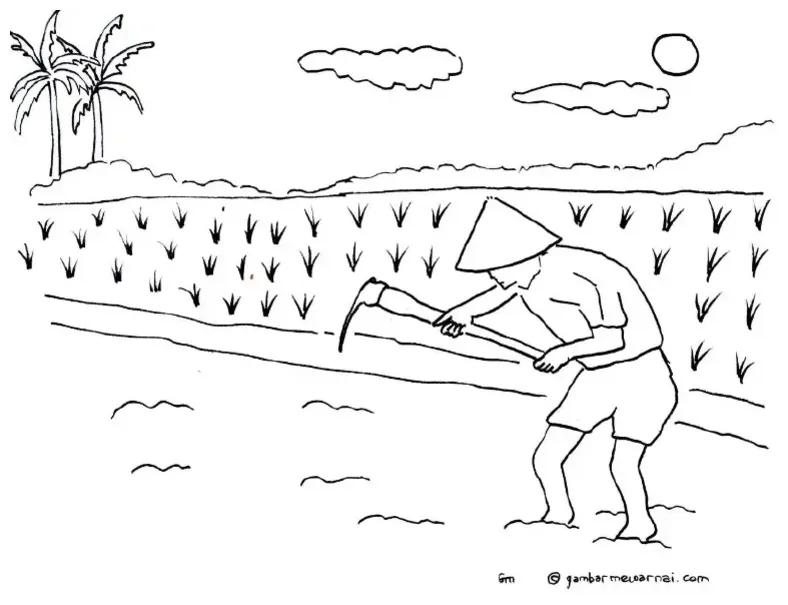 Mewarnai gambar petani di sawah 0 pdf pdf