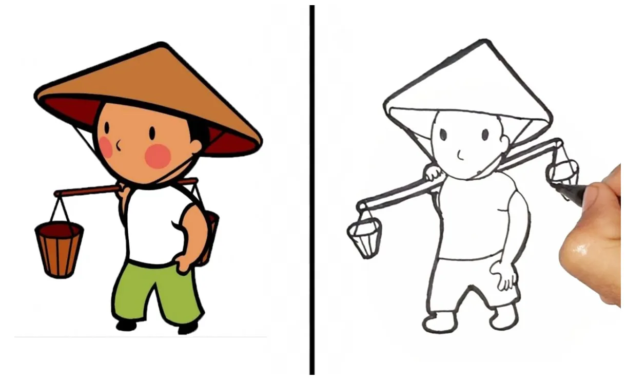 Mewarnai gambar petani