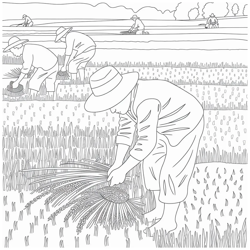Petani memanen sawah