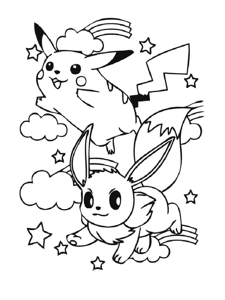 Eevee dan pikachu yang lucu
