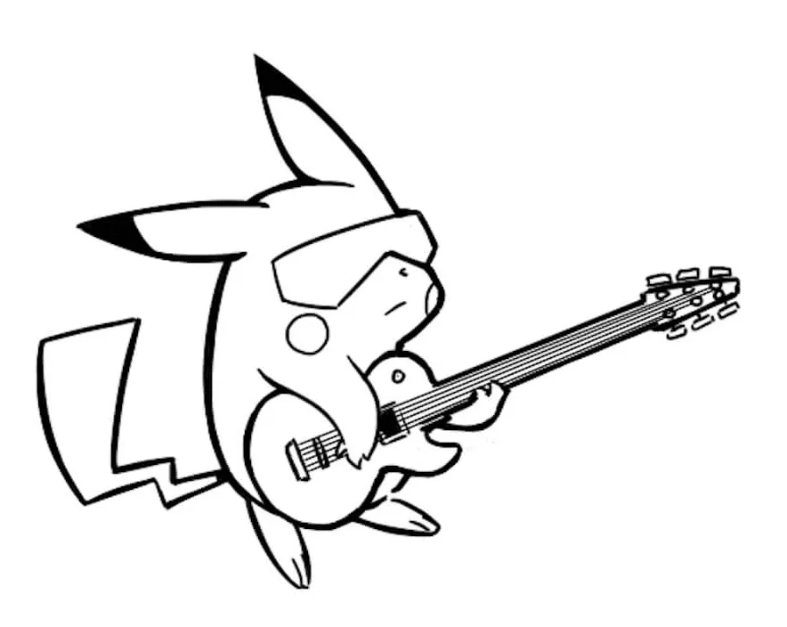 Pikachu bermain gitar
