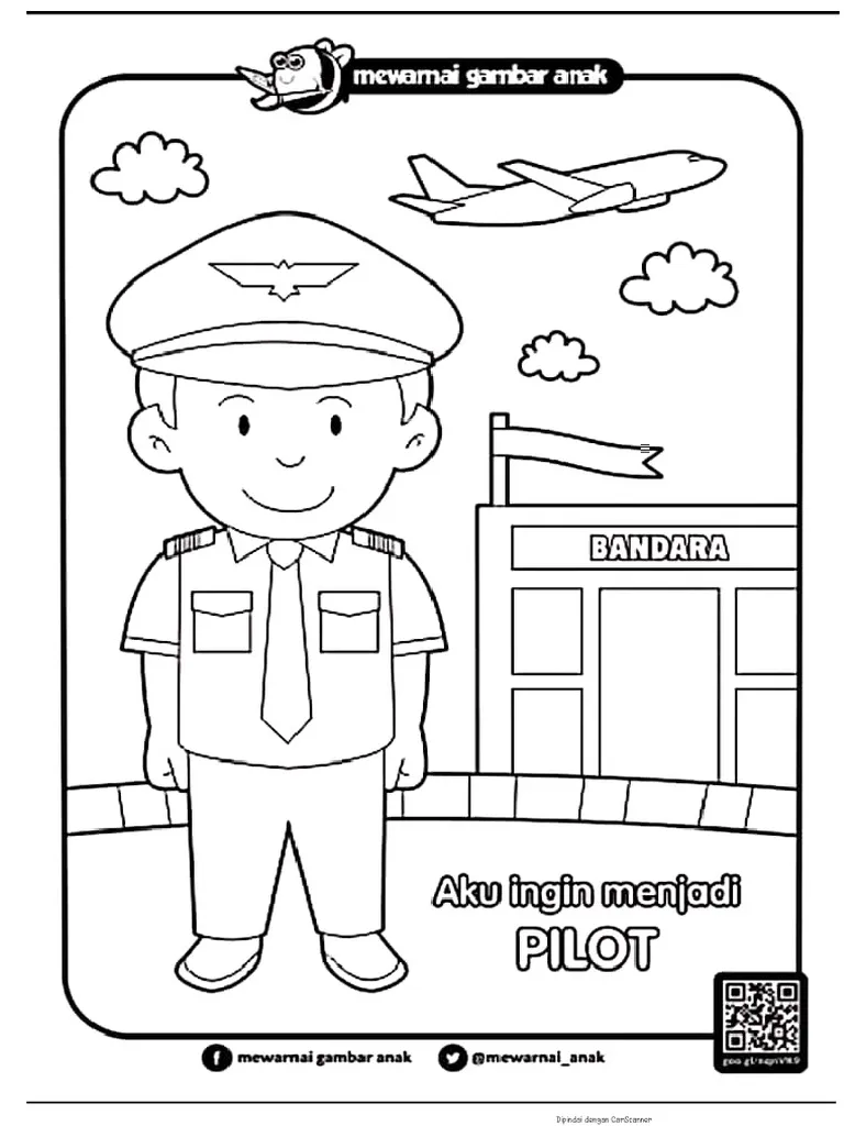 Gambar Mewarnai Pilot - 58+ Koleksi Gambar