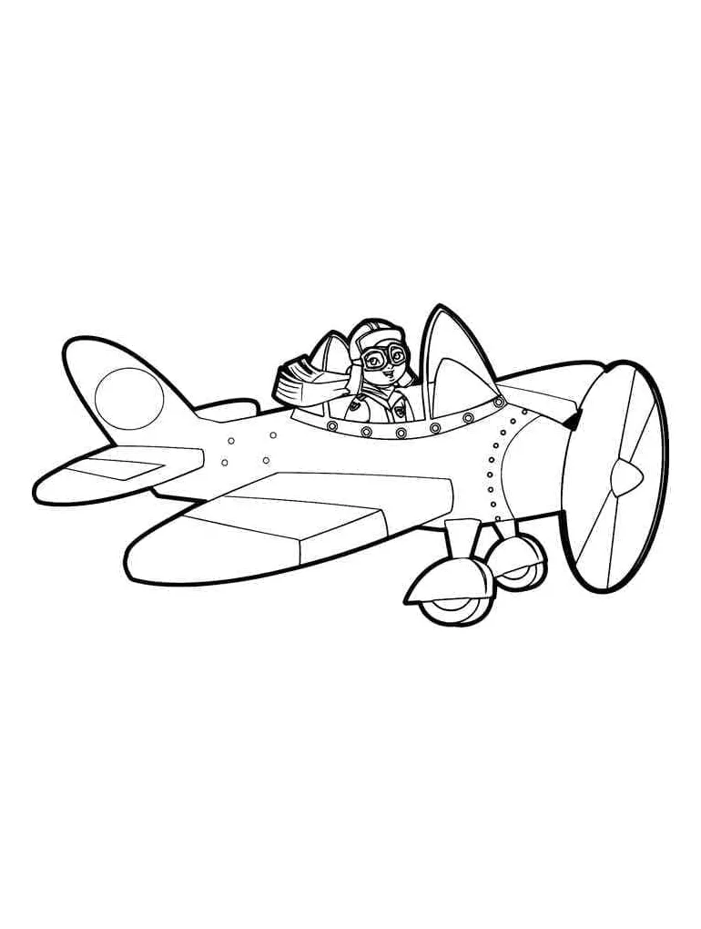 Gambar mewarnai Pilot kecil siap cetak