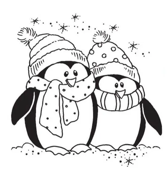 Dua penguin bahagia