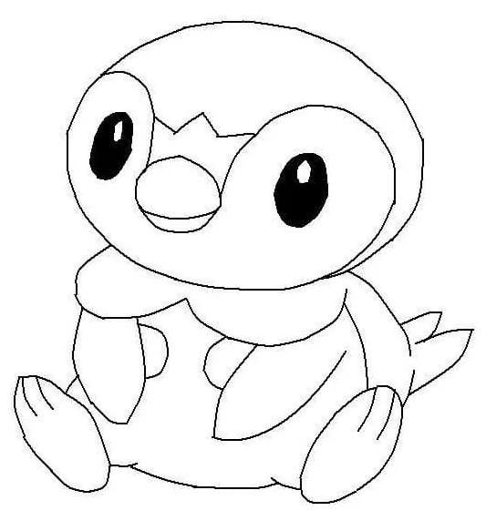 Menggambar penguin duduk