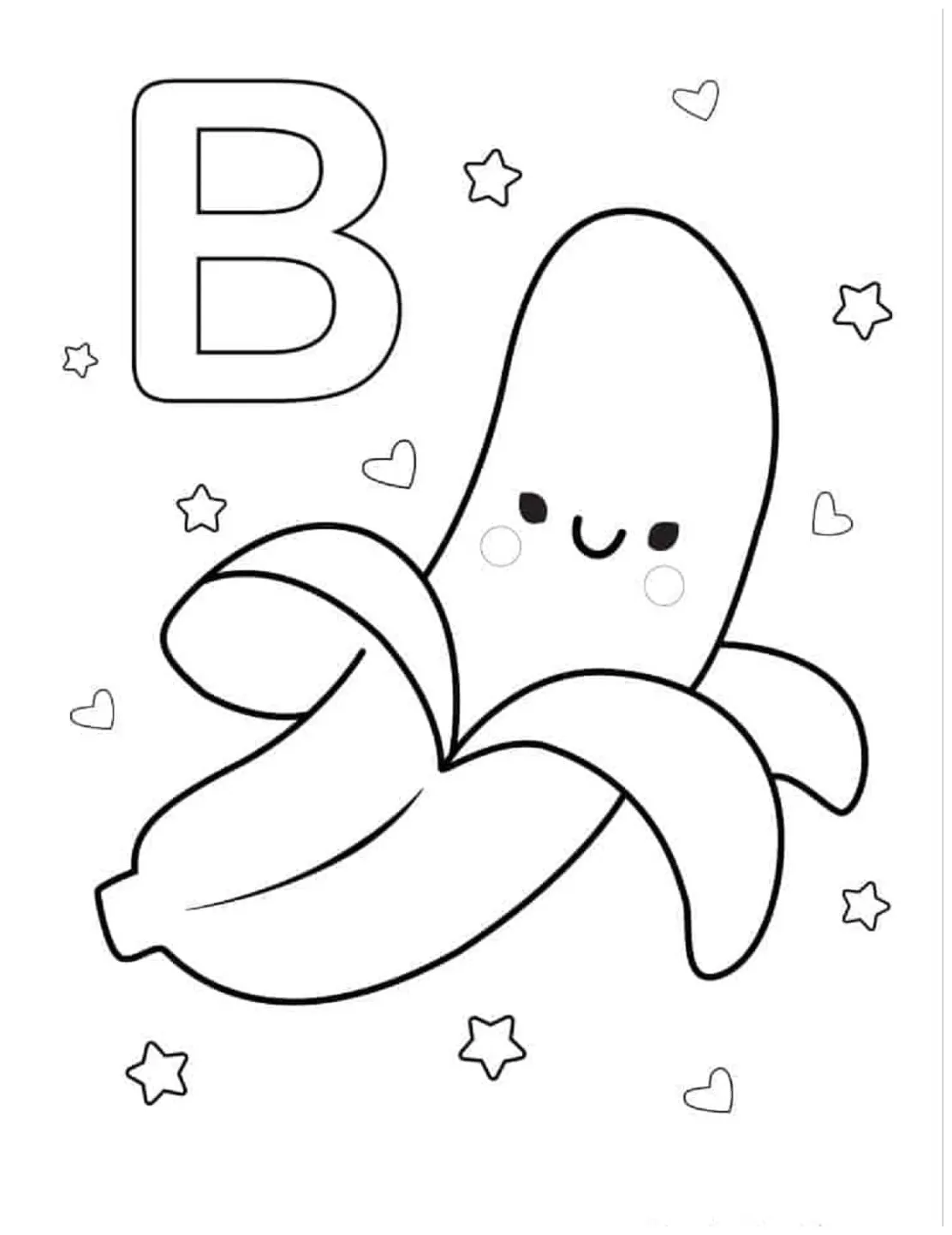 Huruf b dengan pisang