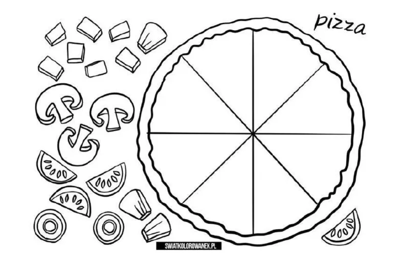 Pizza pecahan mewarnai pdf
