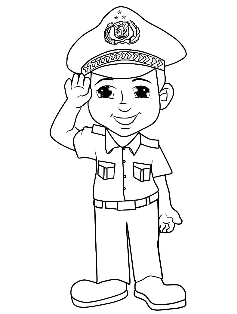 Mewarnai gambar polisi