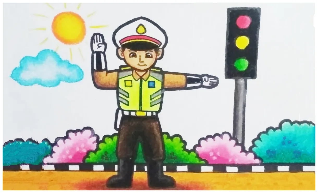 Mewarnai gambar polisi