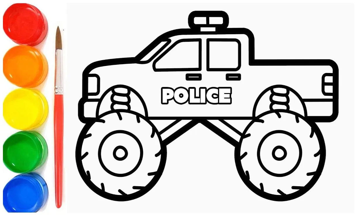 Gambar mewarnai Mewarnai gambar polisi siap cetak