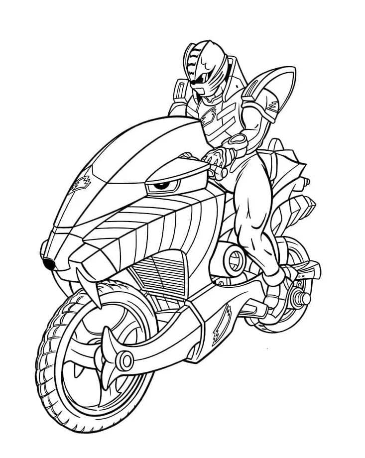 Power Rangers di atas motor