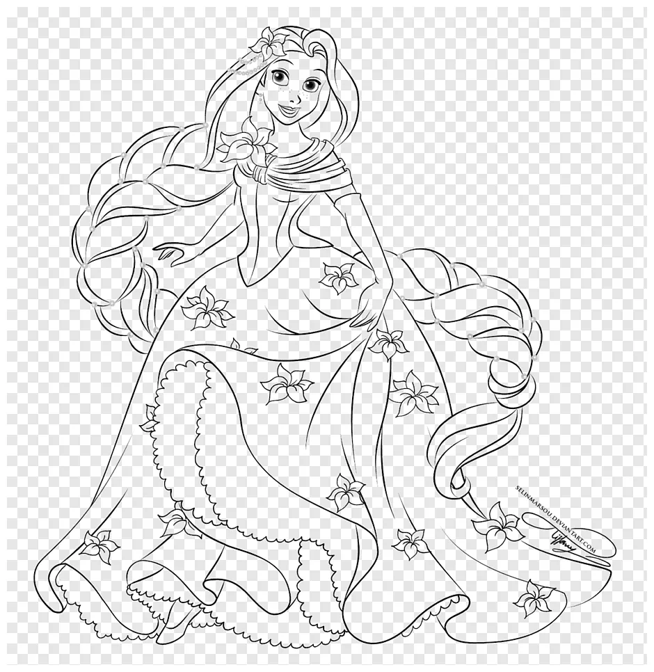 Mewarnai princess rapunzel