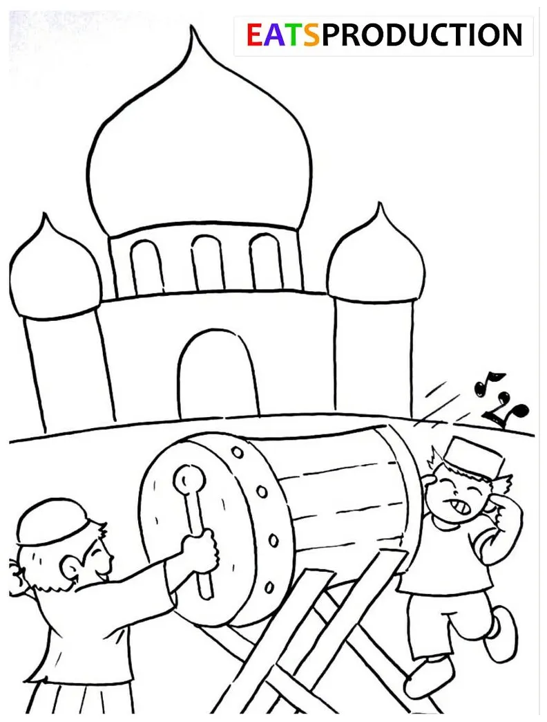 Mewarnai gambar tema ramadhan
