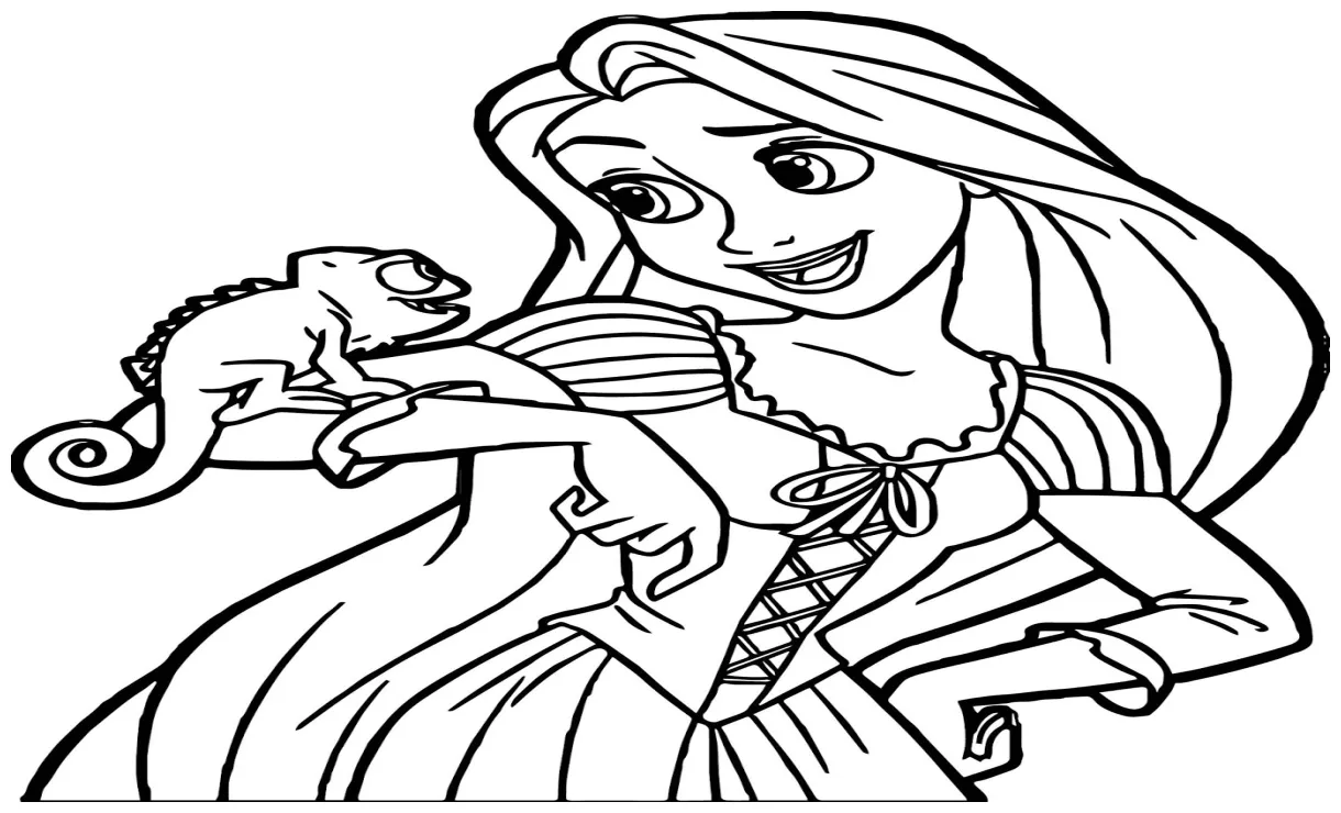 Mewarnai gambar putri rapunzel yuk warnai