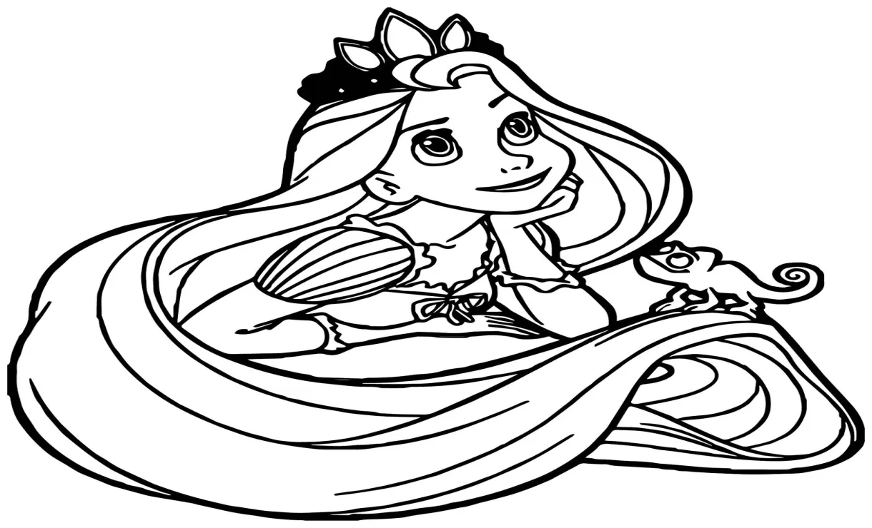 Mewarnai gambar putri rapunzel yuk warnai