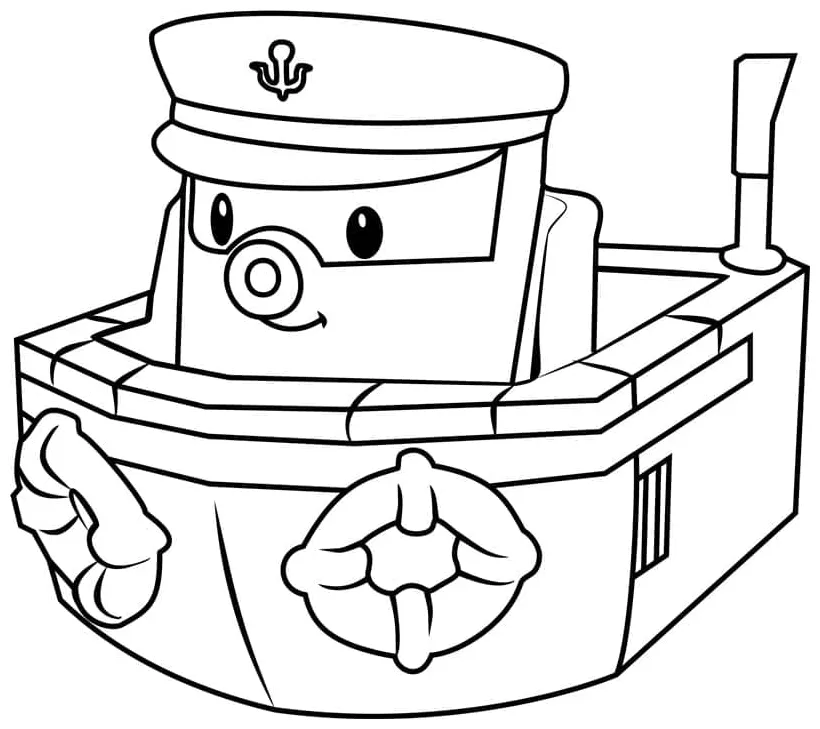 Gambar mewarnai Marinir dari robocar poli siap cetak