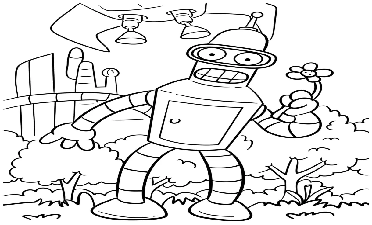 Robot memegang bunga