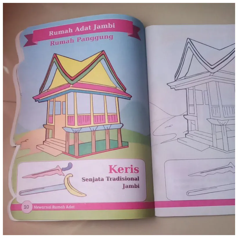 Detail gambar rumah adat mewarnai koleksi nomer 49