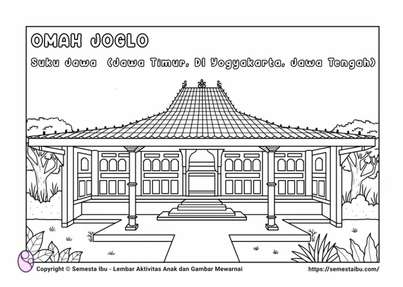Gambar Mewarnai Sketsa Rumah Adat Joglo | PDF