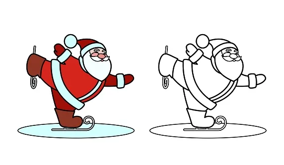 Mewarnai buku skate on ice ilustrasi stok unduh