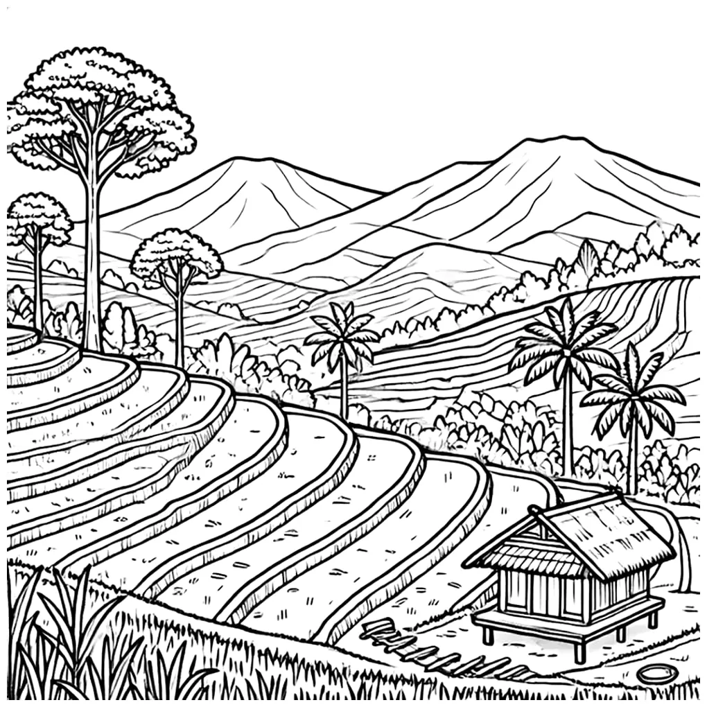 Lanskap sawah bertingkat