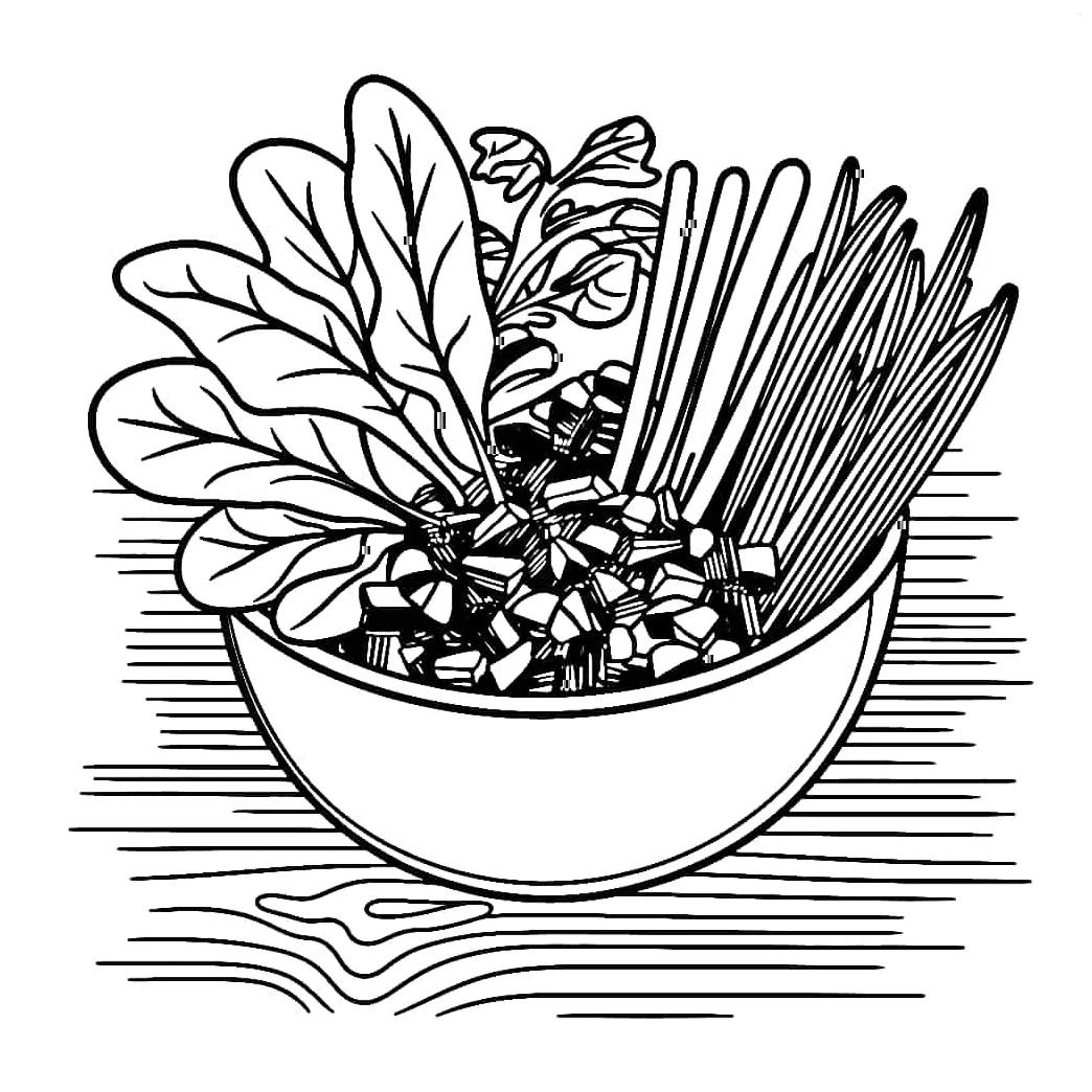 Sayur bayam dan bahan lainnya